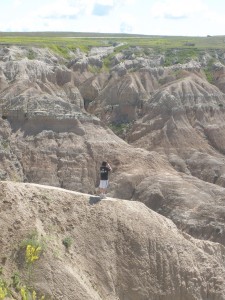 Cam taking in the Badlands